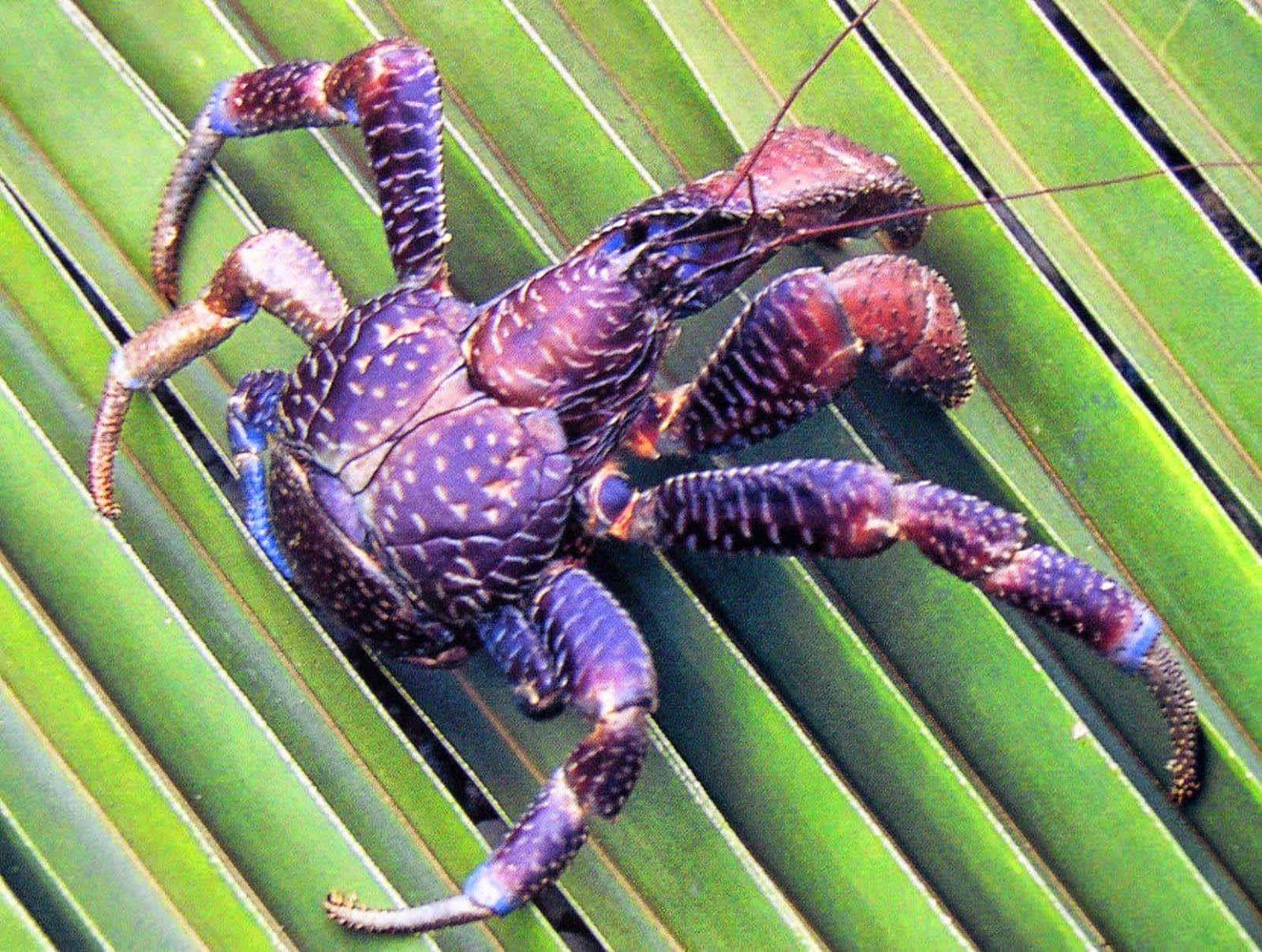 Mighty Coconut Crab In Its Natural Habitat Wallpaper