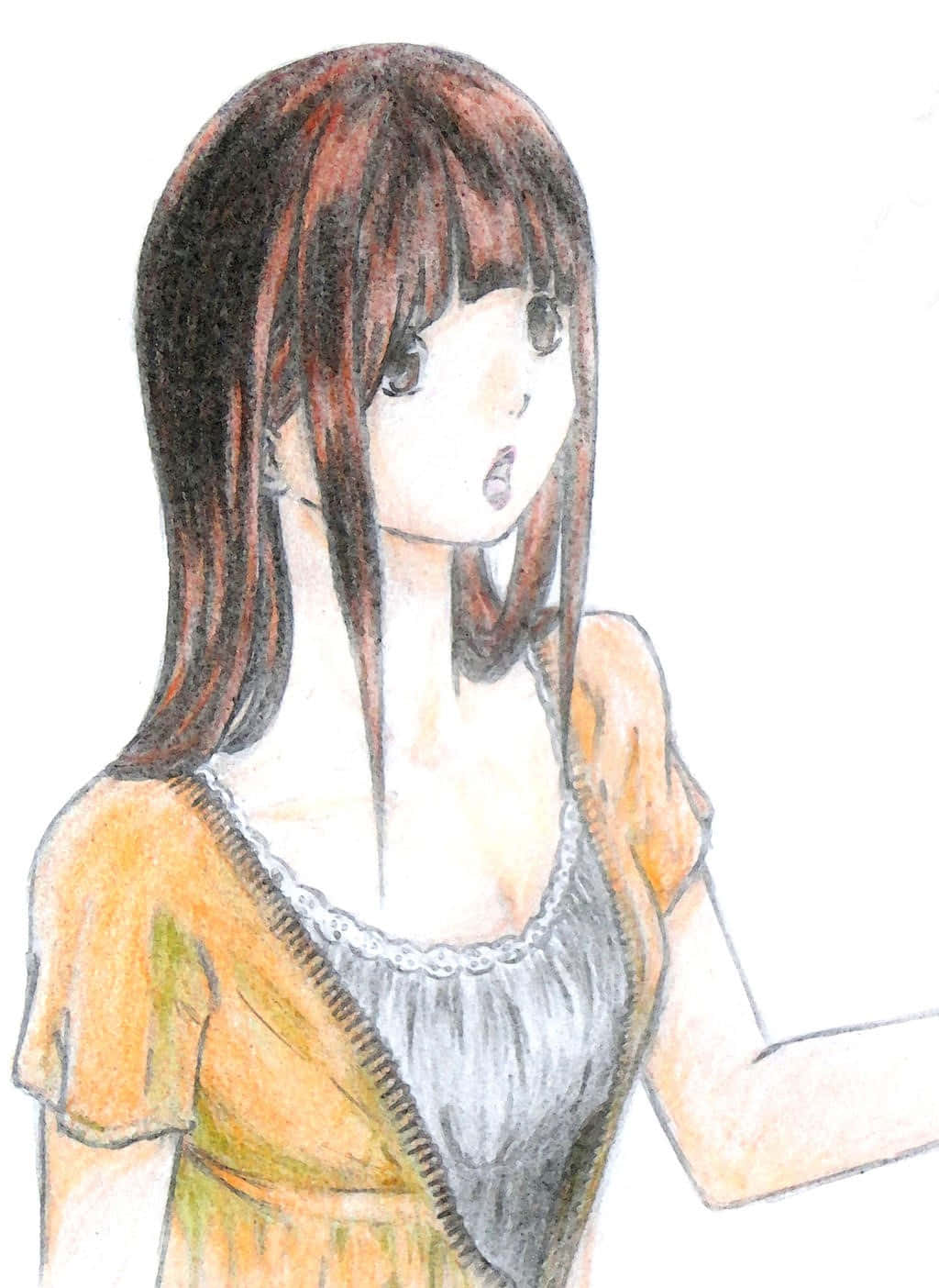 Miho Azuki Anime Character Sketch Wallpaper