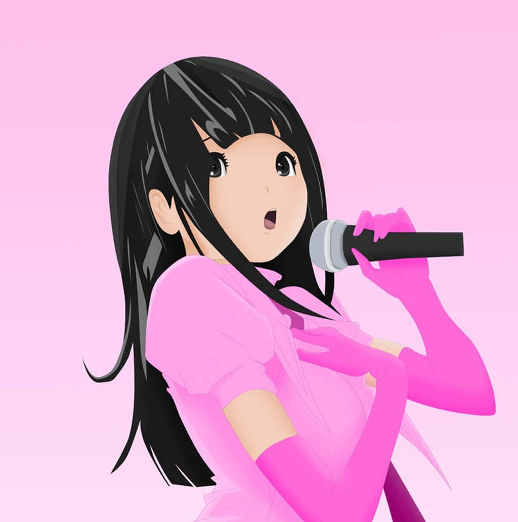 Miho Azuki Singing Anime Character Wallpaper