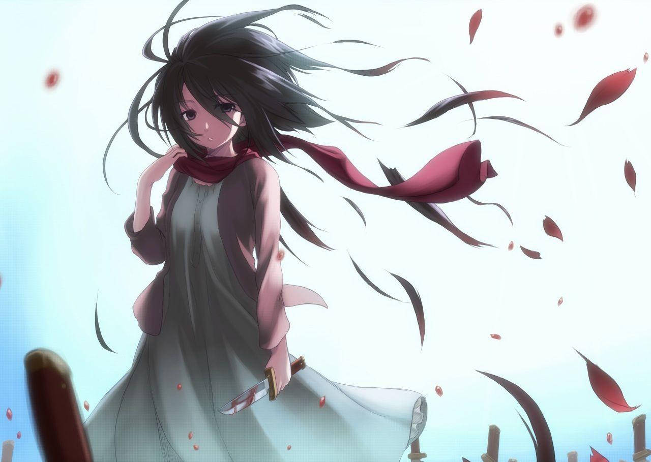 Mikasa Ackerman In Dress Wallpaper