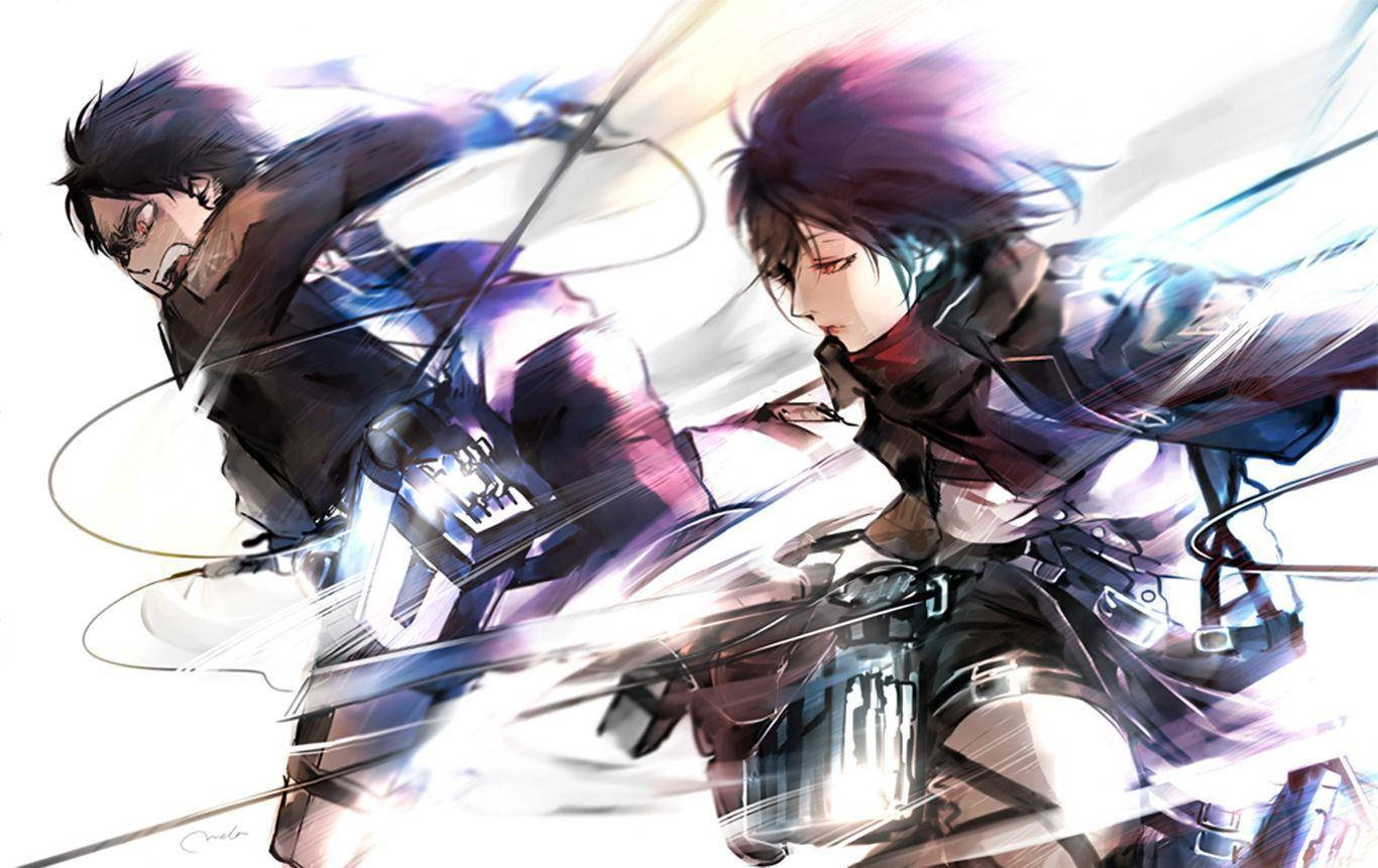 Mikasa Ackerman With Eren Wallpaper