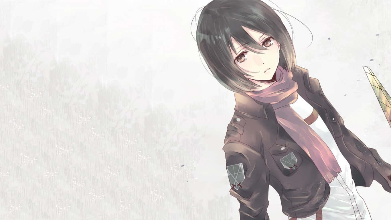 Mikasa Pfp Purple Scarf Wallpaper