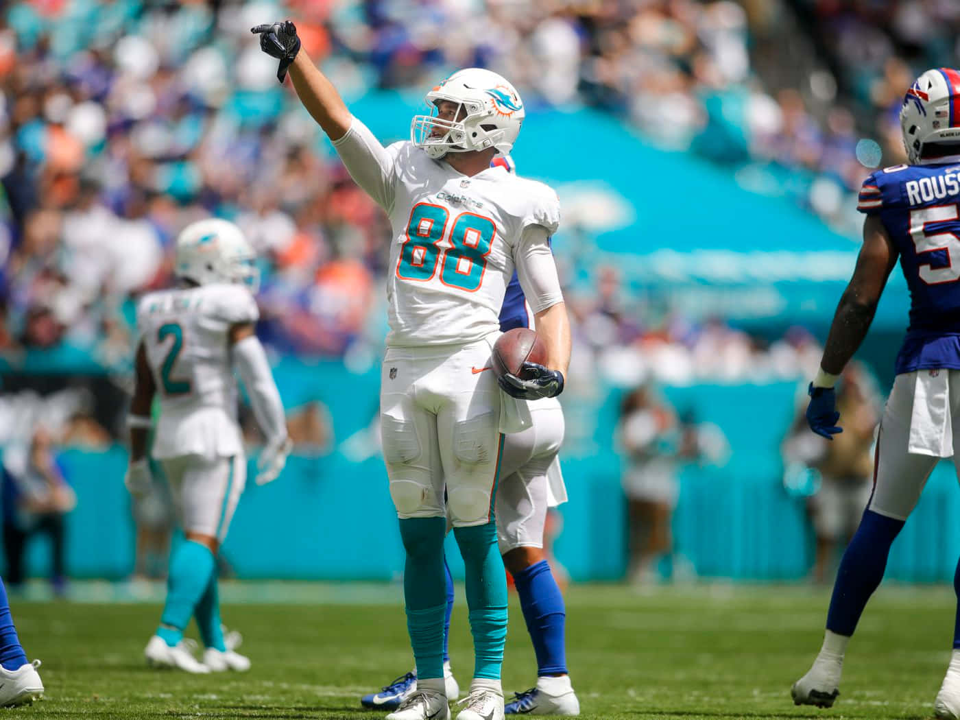 Mike Gesicki Celebration During Football Game Wallpaper