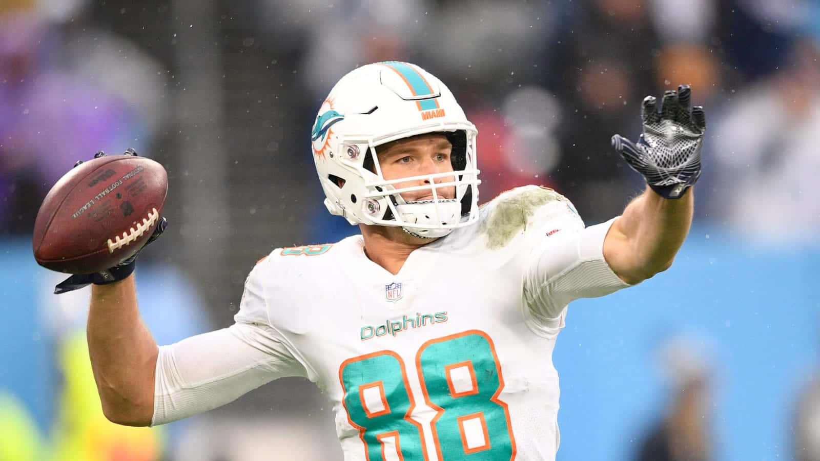 Mike Gesicki Miami Dolphins Warmup Wallpaper