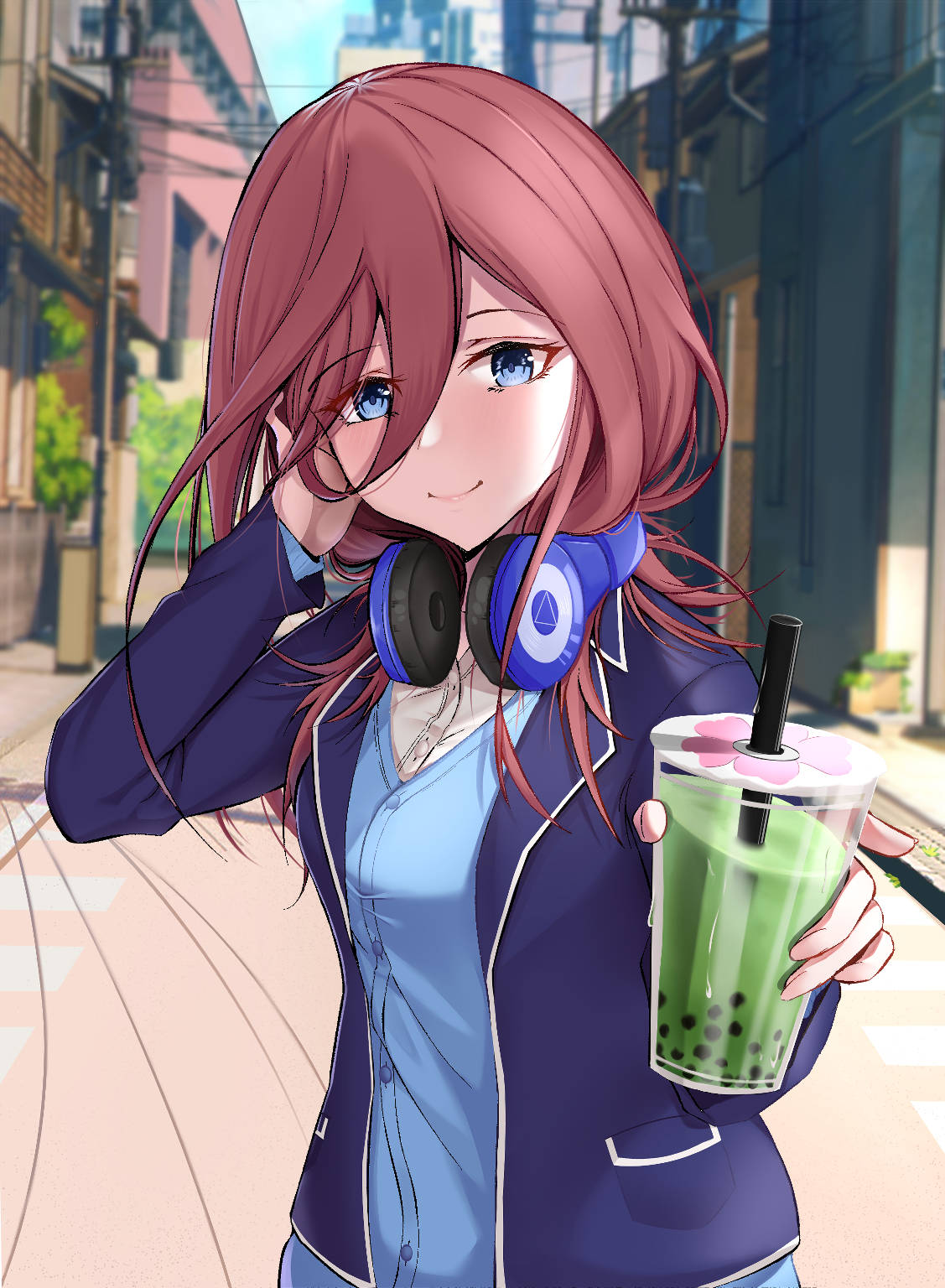 Miku Nakano Offering Milk Tea Wallpaper