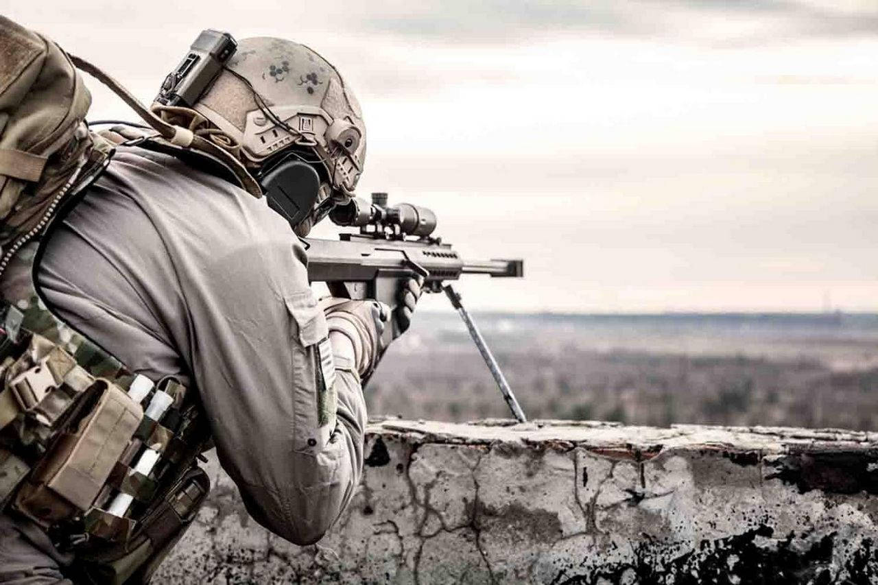 Military Sniper In Action Wallpaper