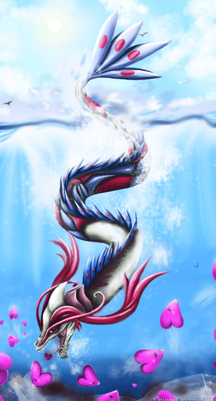 Milotic Reptilian Head Luvdisc Wallpaper