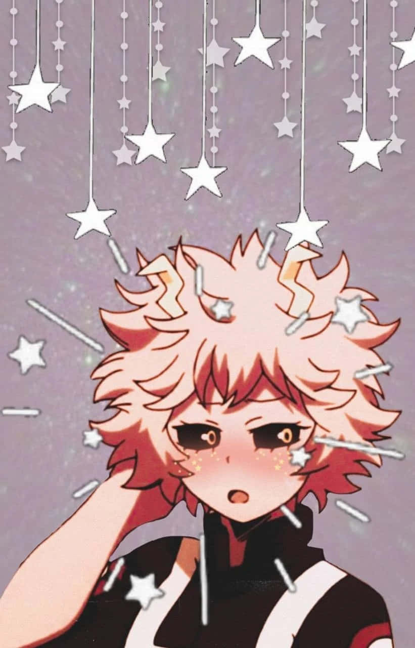 Mina Ashido With White Stars Digital Illustration Wallpaper