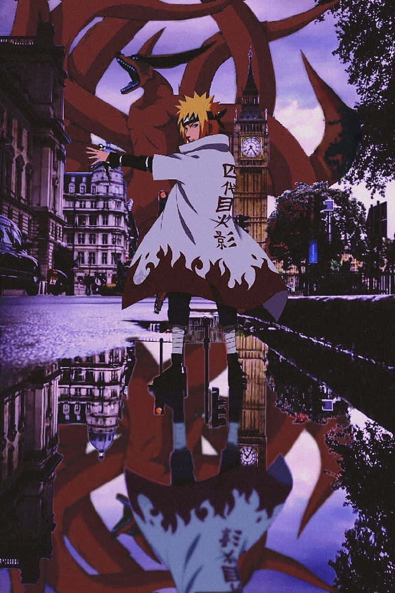 Minato Namikaze Kurama Reflection Wallpaper