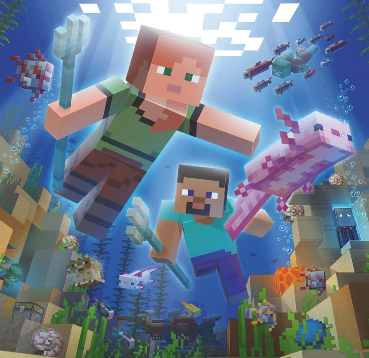 Minecraft Alex Exploring The Blocky World Wallpaper