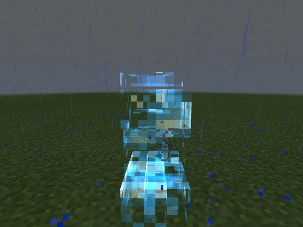 Minecraft Charged Creeperin Rain Wallpaper