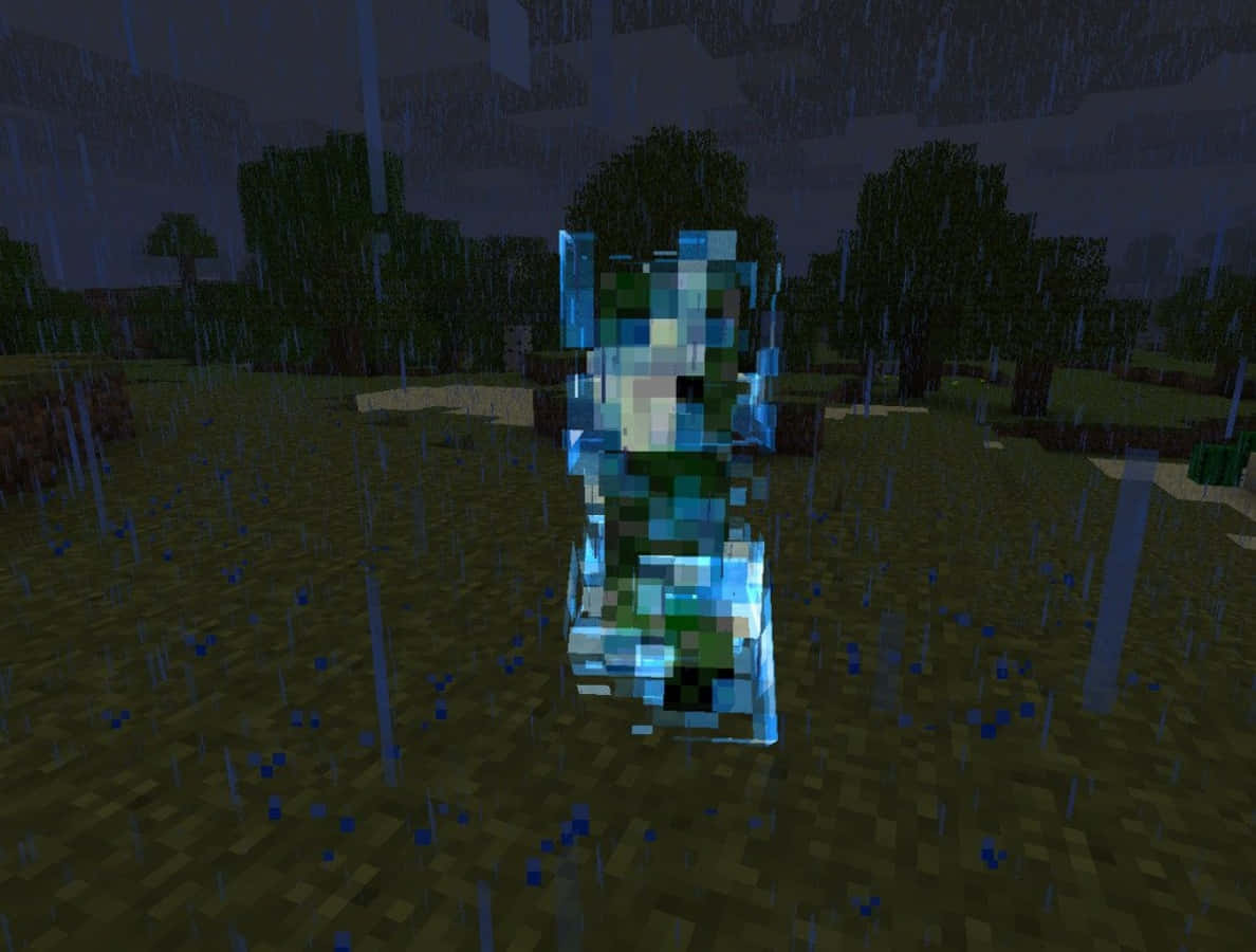 Minecraft Charged Creeperin Rain.jpg Wallpaper