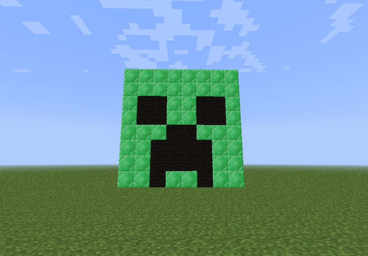 Minecraft Creeper Face Structure Wallpaper