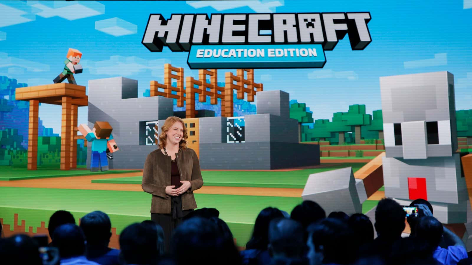 Minecraft Education Edition: Students Learning And Collaborating In A Virtual Classroom Wallpaper