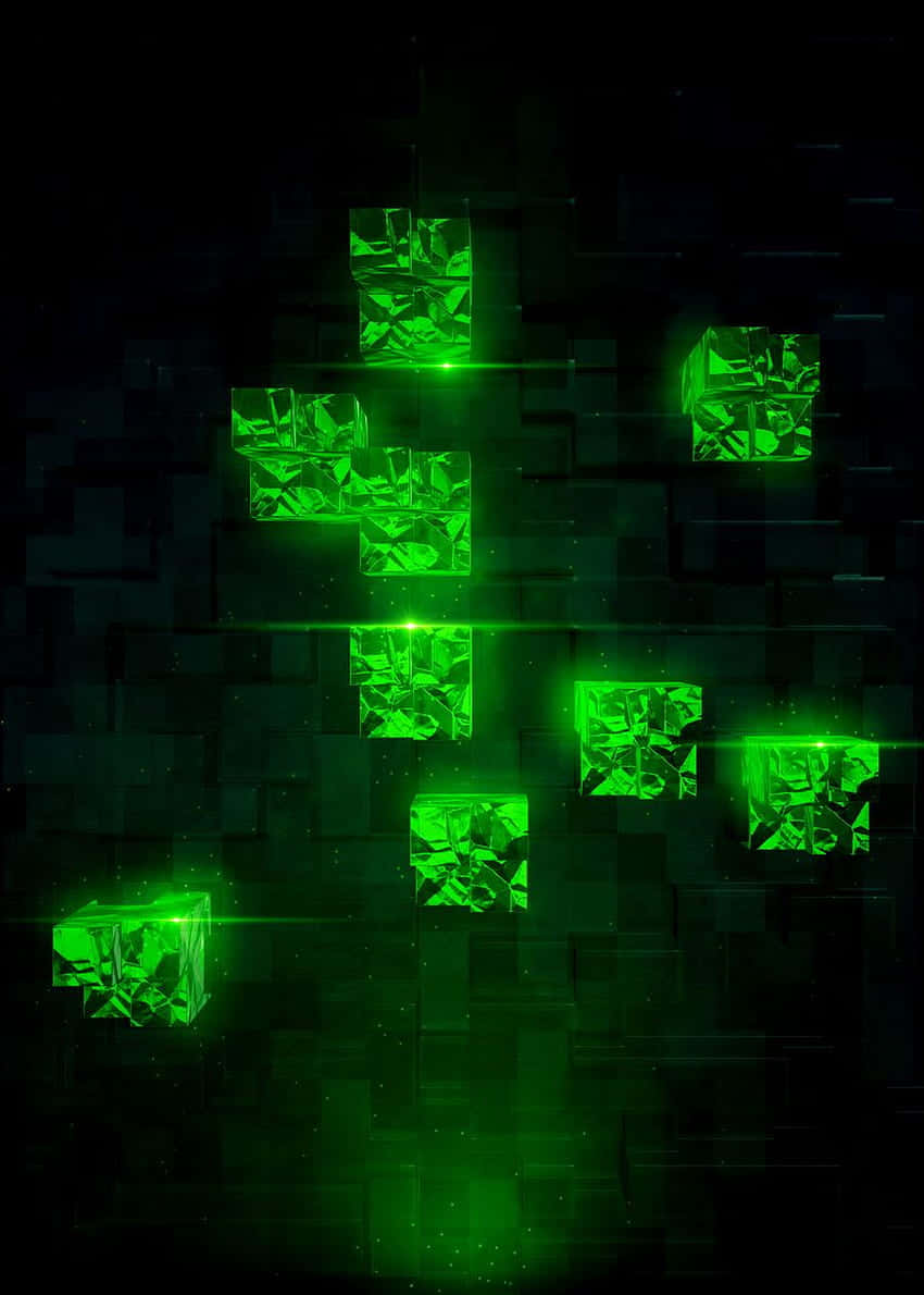 Minecraft Emeralds In Their Natural Habitat Wallpaper