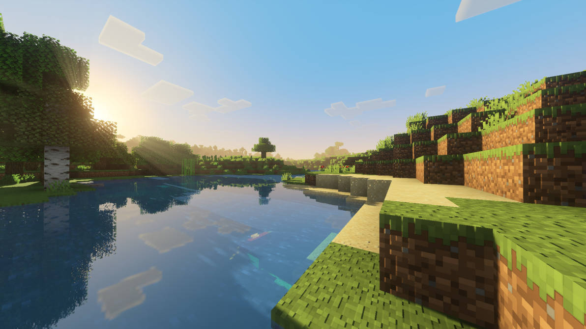 Minecraft Lake 1280x720 Wallpaper