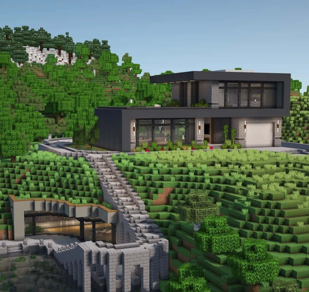 Minecraft Masterpiece: Stunning Architectural Design In Sandbox Game Wallpaper