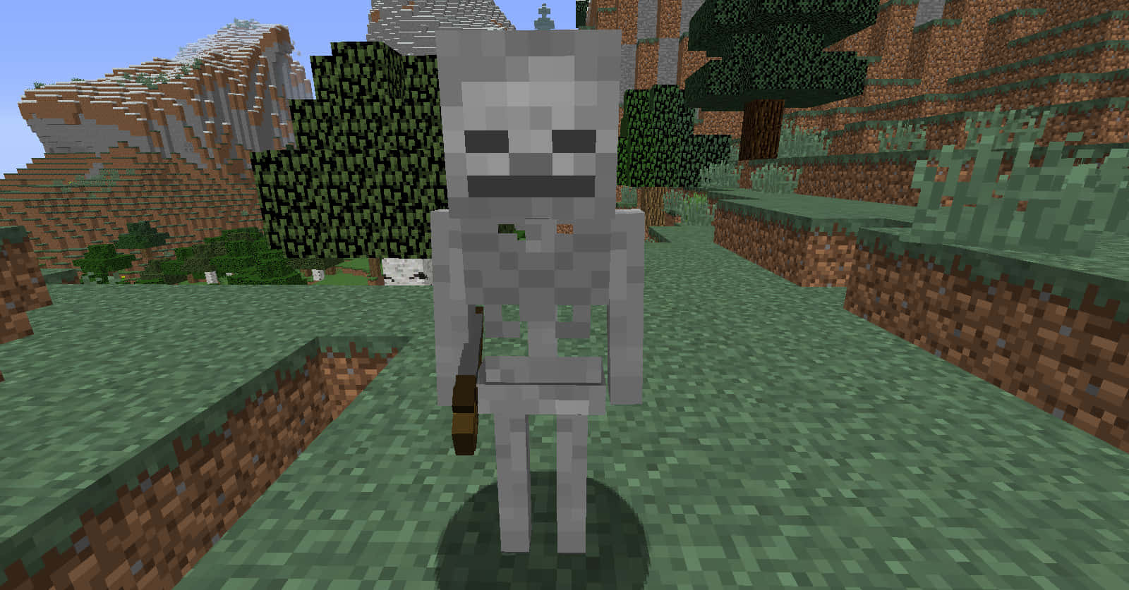 Minecraft Skeleton Attacking Wallpaper