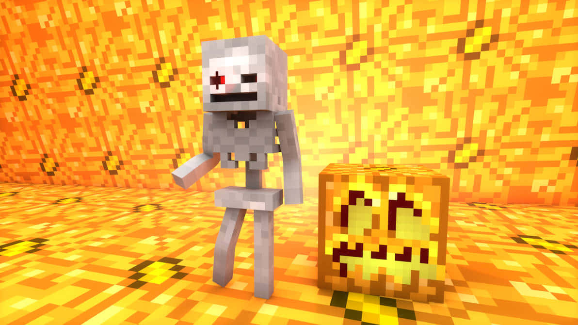 Minecraft Skeleton Preparing To Attack Wallpaper