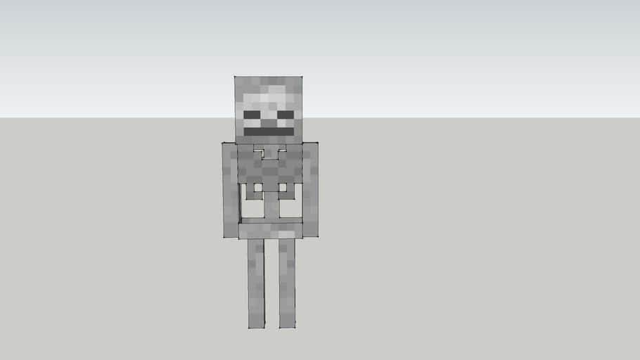 Minecraft Skeleton Roaming In The Pixelated World Wallpaper