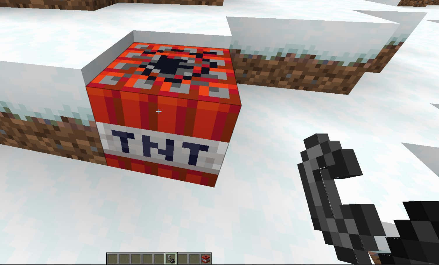 Minecraft Tnt Next To Snow Tiles Wallpaper