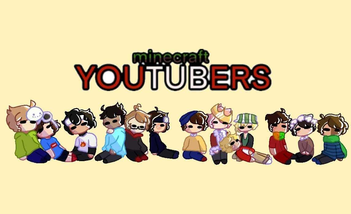 Minecraft Youtubers Gather For An Epic Adventure Wallpaper