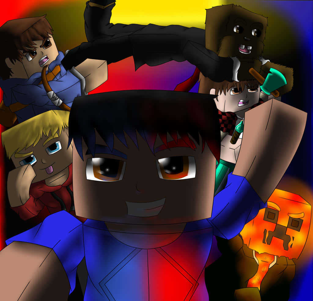 Minecraft Youtubers Unite! Wallpaper