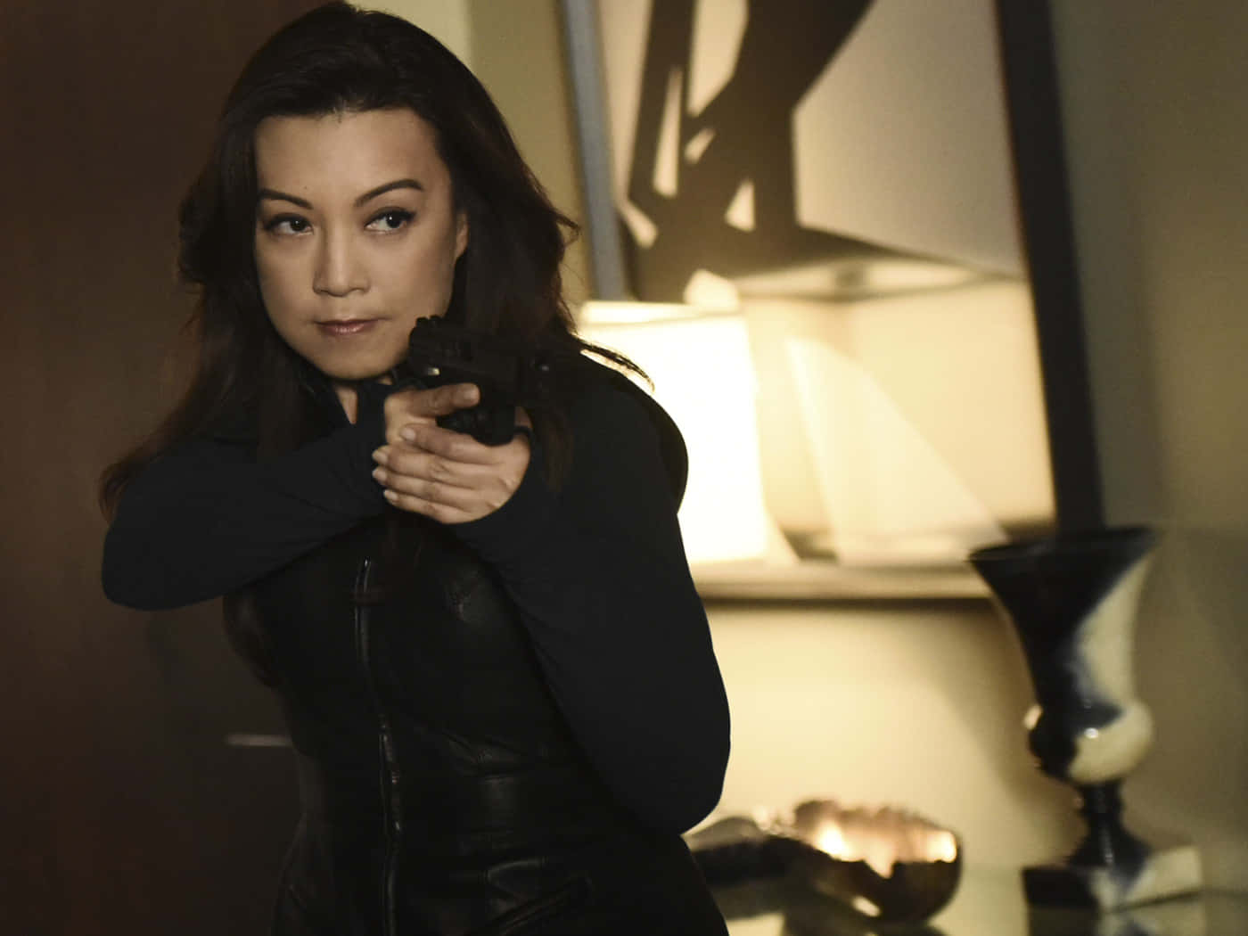 Ming Na Wen Striking A Pose Wallpaper