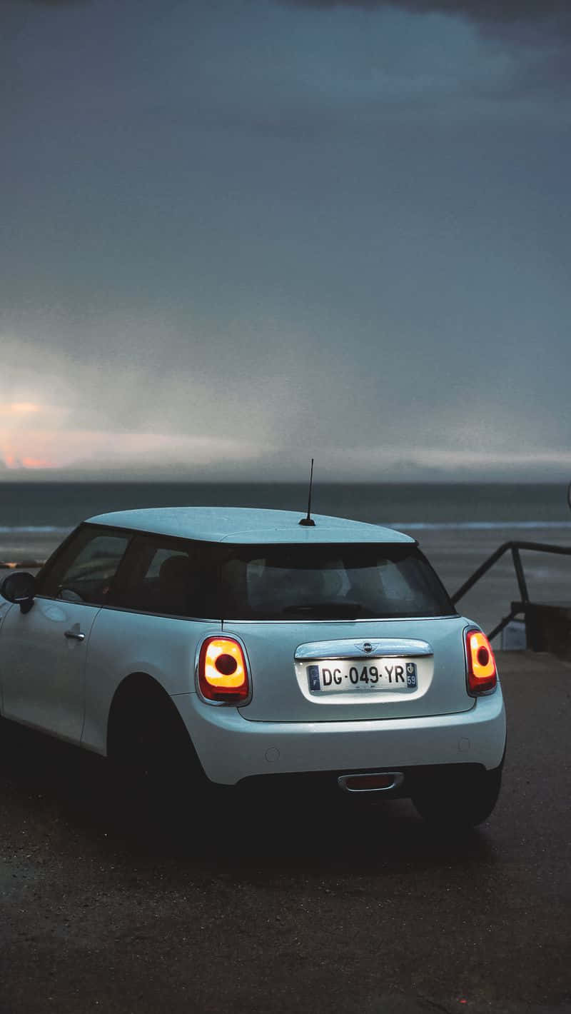 Mini Cooper S E Dusk Beachside Wallpaper