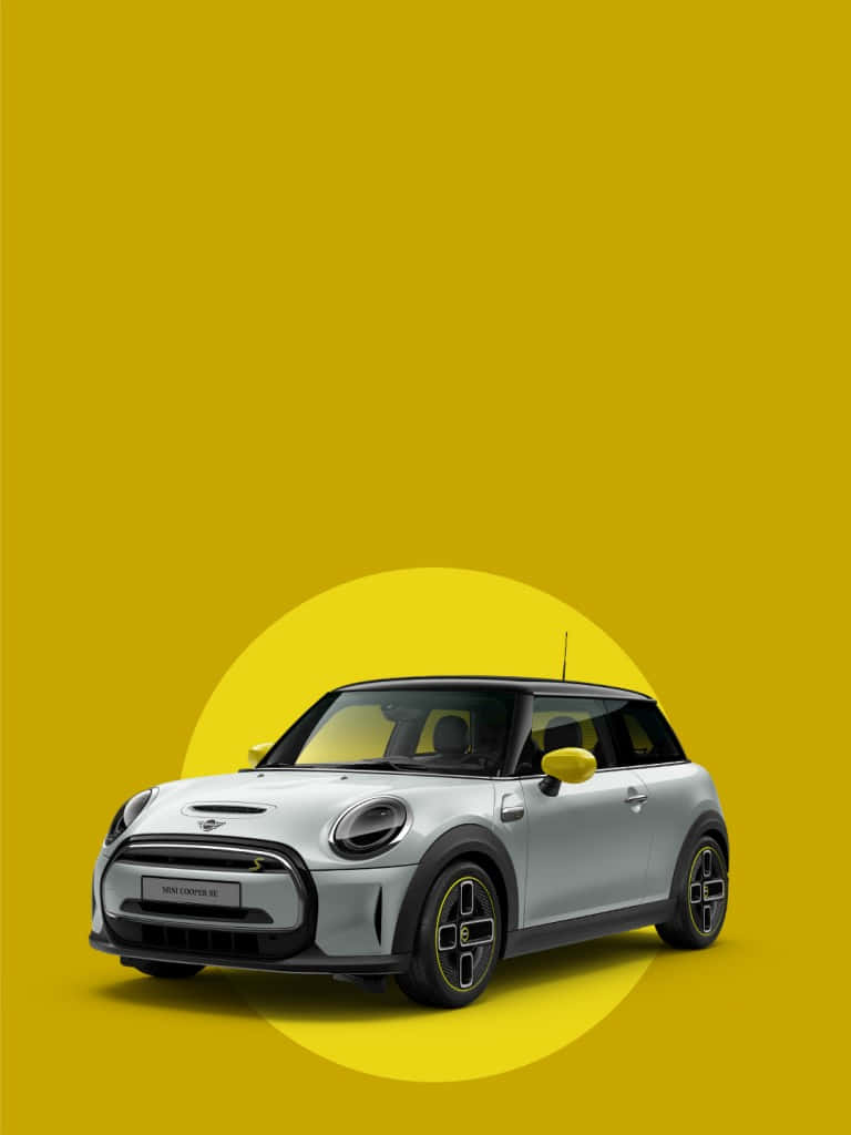 Mini Cooper S E Electric Yellow Background Wallpaper