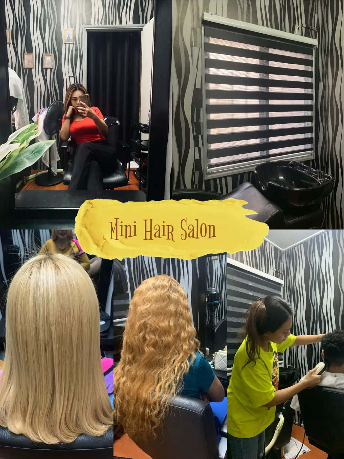 Mini Hair Salon Collage Wallpaper