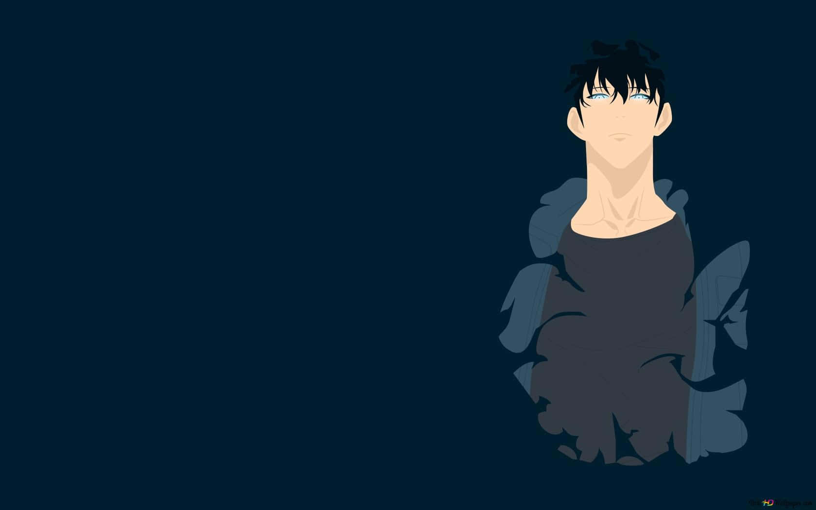 Minimal Anime Of Solo Leveling's Jinwoo Wallpaper