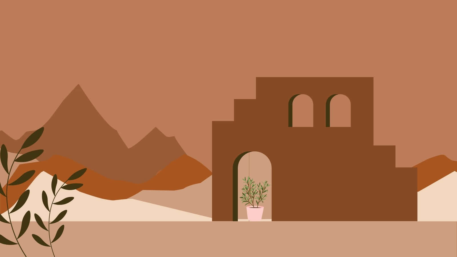 Minimalist_ Boho_ Desert_ Scene Wallpaper