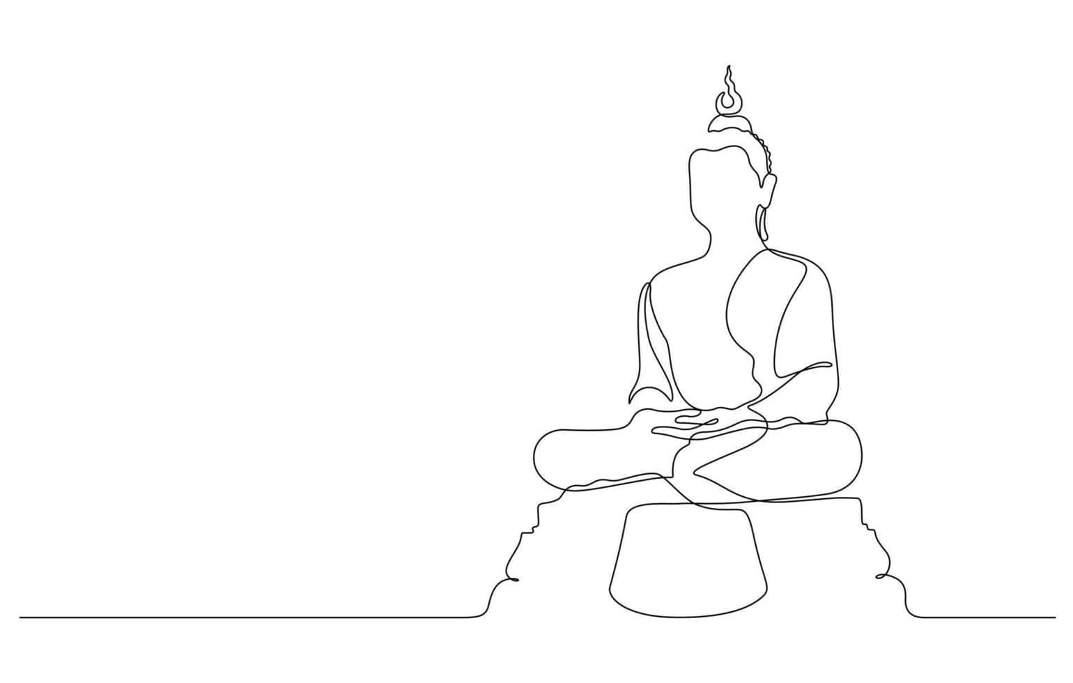 Minimalist Buddha Line Art.jpg Wallpaper