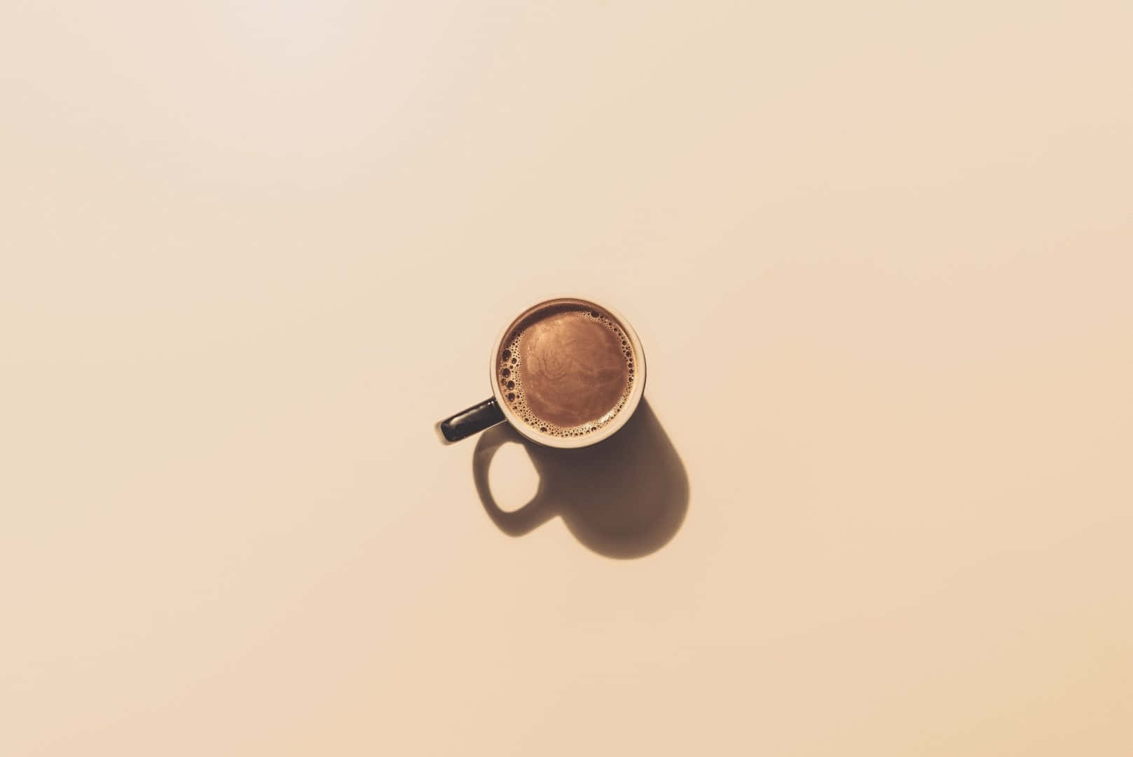 Minimalist Cupof Tea Top View Wallpaper