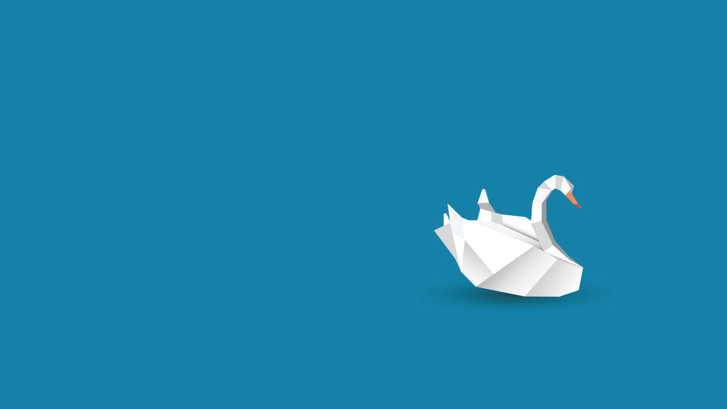 Minimalist Desktop Paper Swan Wallpaper