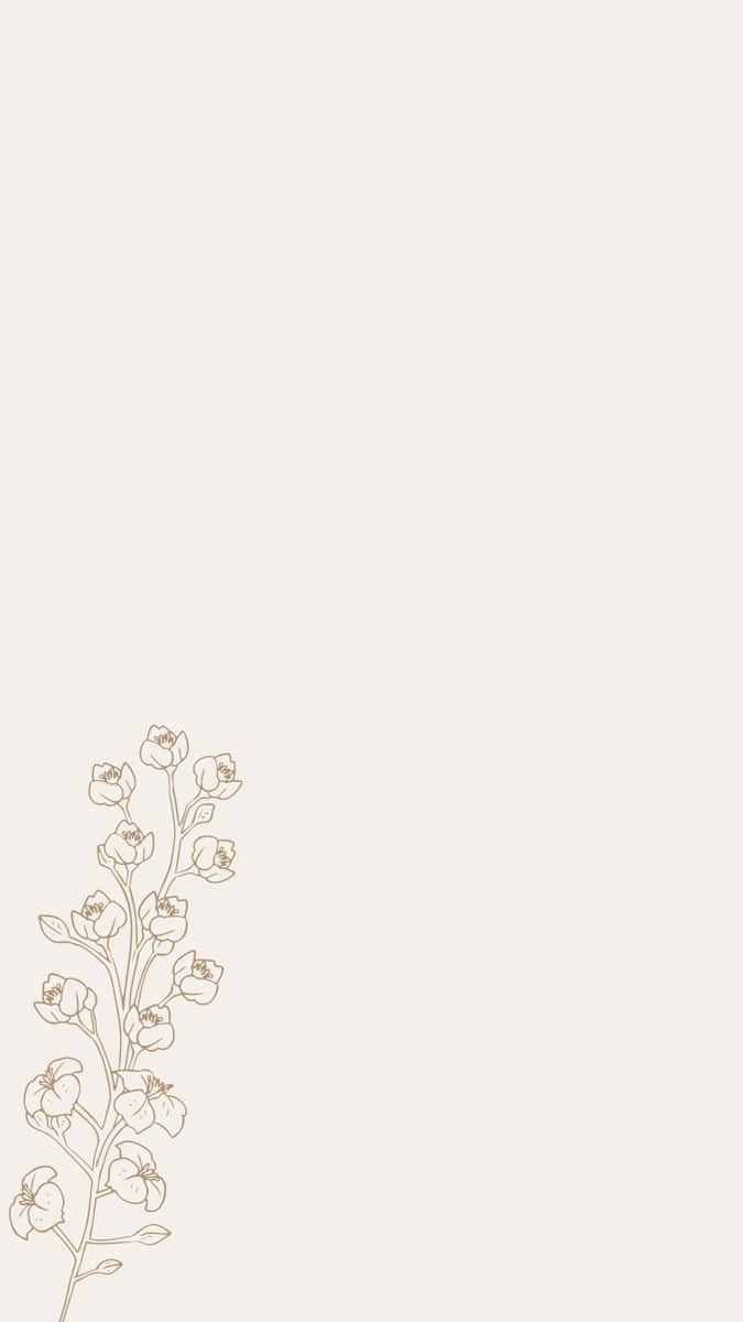 Minimalist Floral Sketch Art Wallpaper