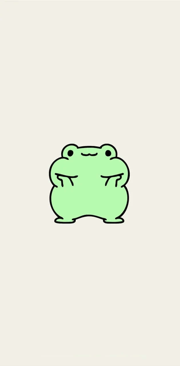 Minimalist Green Frog Illustration Wallpaper