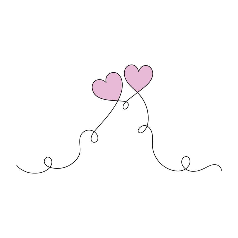 Minimalist Heart Balloons Art Wallpaper