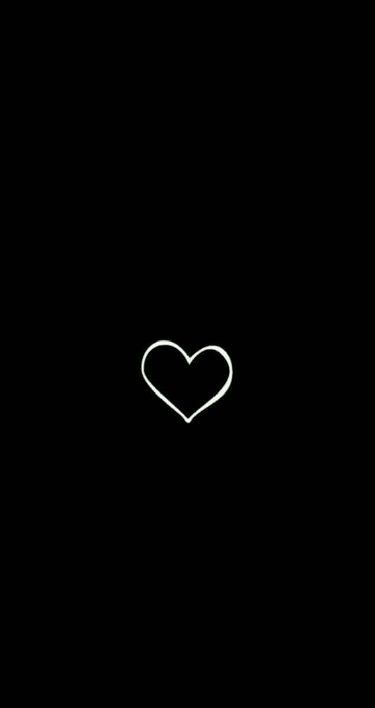 Minimalist Heart Black Background Wallpaper