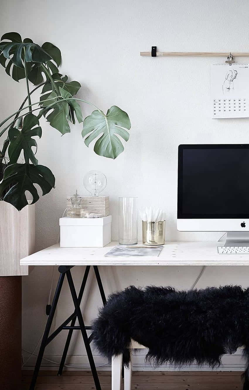 Minimalist Home Office Setup.jpg Wallpaper