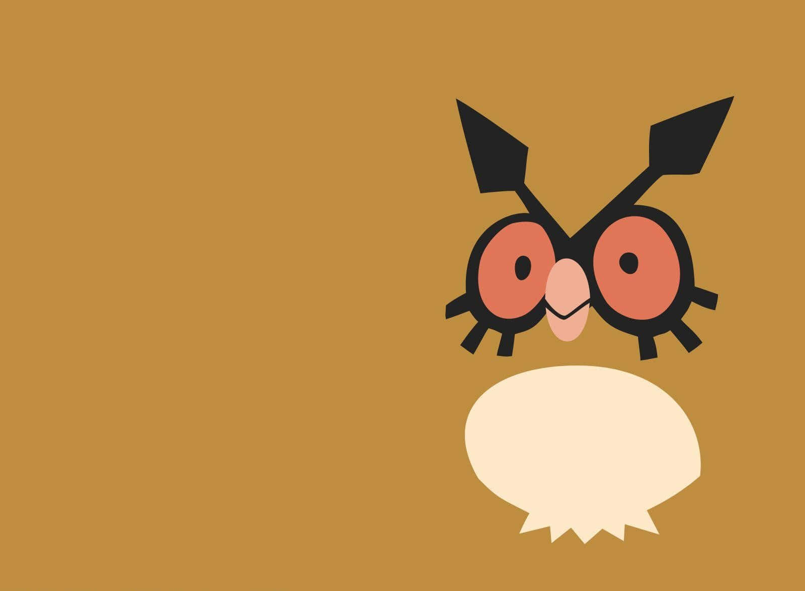 Minimalist Hoothoot On Brown Background Wallpaper