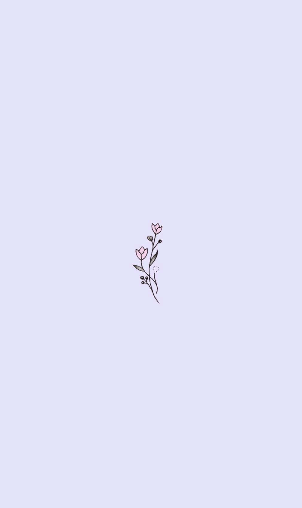 Minimalist Lavender Sketchon Purple Background Wallpaper