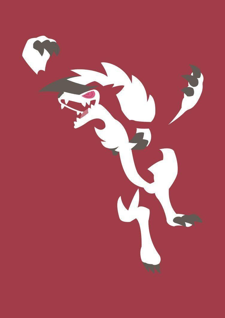 Minimalist Midnight Lycanroc Wallpaper