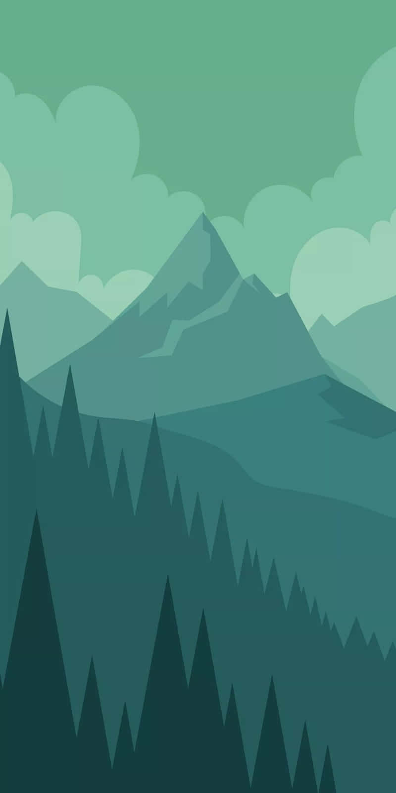 Minimalist_ Mountain_ Forest_ Vector Wallpaper