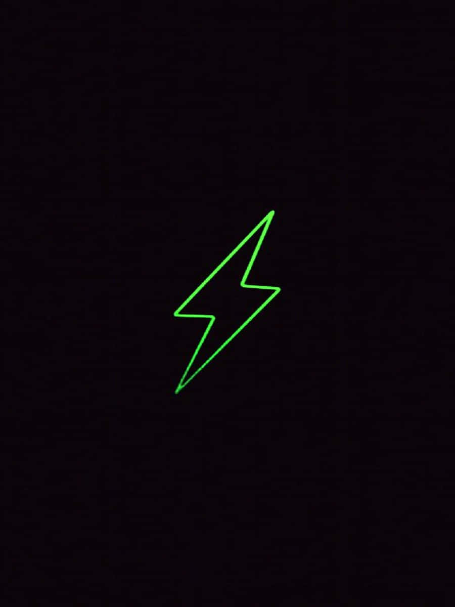 Minimalist Neon Lightning Yellow Bolt Wallpaper