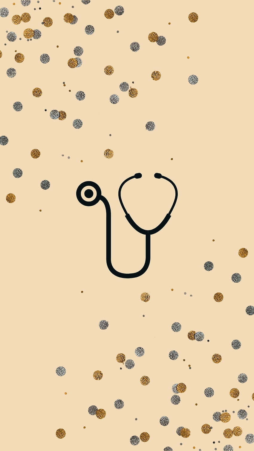 Minimalist Nurse Stethoscope Art Wallpaper