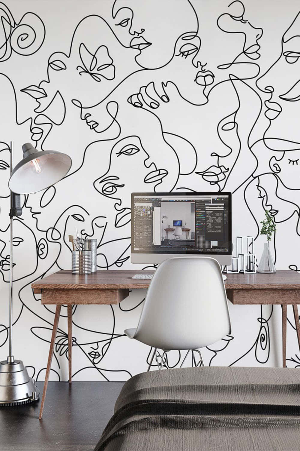 Minimalist Office Artistic Wall Mural.jpg Wallpaper