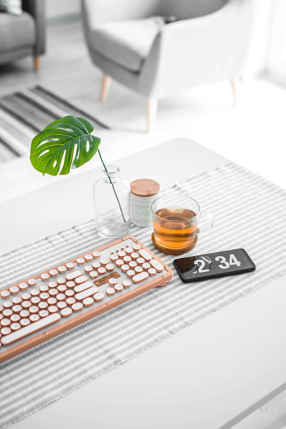 Minimalist Office Desk Setup Wallpaper