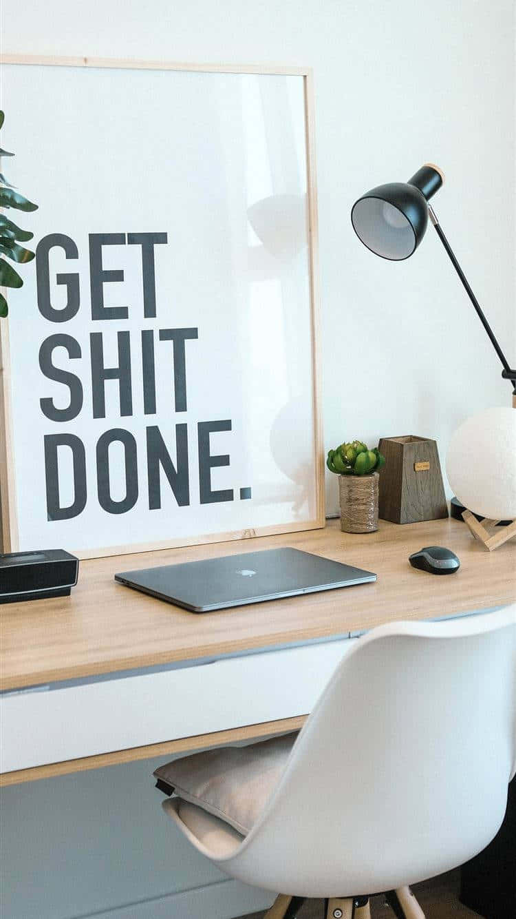 Minimalist Office Motivation Poster Wallpaper